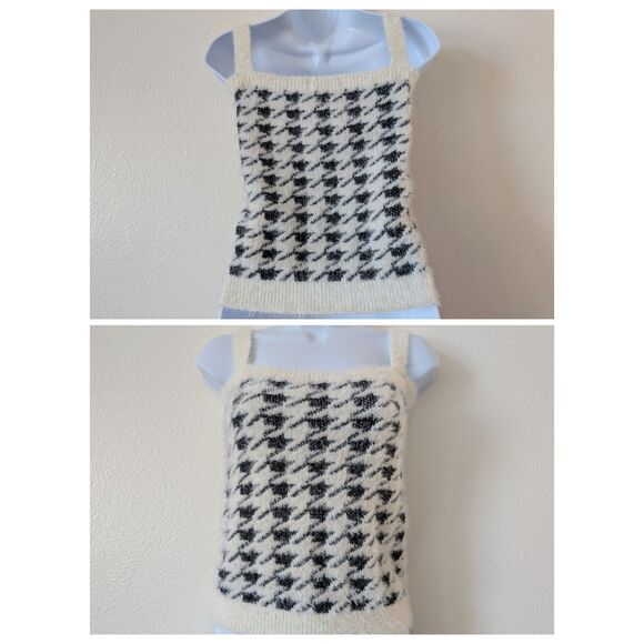 Willow & Wind Fuzzy Knit 2-pc Houndstooth Cardigan & Tank Set  Sz XS - Picture 5 of 9